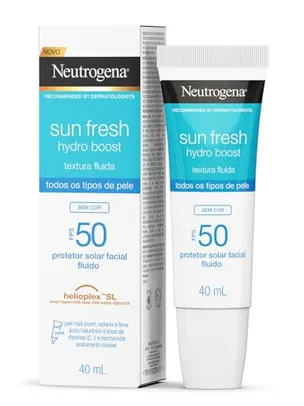 50% OFF - Protetor Solar Facial Neutrogena Sun Fresh Hydro Boost Sem Cor FPS 50 40mL