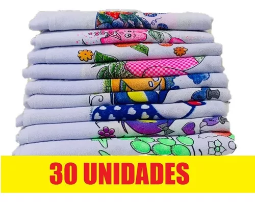 【R$2,48/cada】Pano De Prato Estampado Pé De Galinha Legitimo Tati 30 Peças