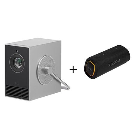 Combo Projetor LG CineBeam Q 4K UHD Laser + Caixa de Som Portátil LG XBOOM Go XG7
