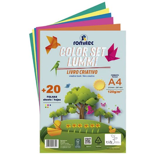 Bloco Criativo A4 5 Cores Lummi 20 Folhas 120g