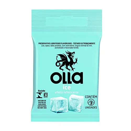 (REC)Olla Preservativo Camisinha Ice - 3 Unidades