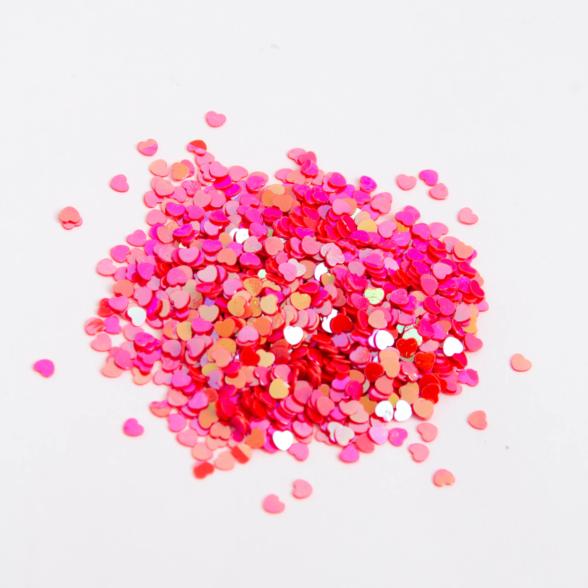 Glitter Em Formato De Mini Corações - Vermelho