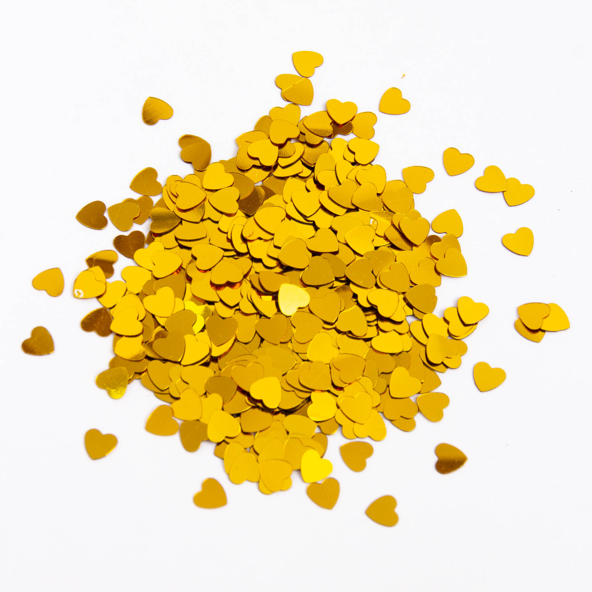 Glitter Em Formato De Corações - Dourado