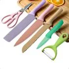 Kit de Facas Profissional Coloridas Inox Jogo 6 Peças