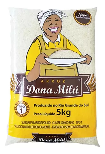 Arroz Agulhinha Tipo 1 Dona Milú Pacote 5kg
