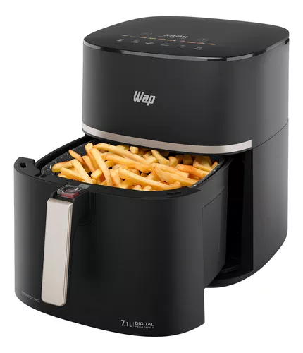 Fritadeira Elétrica Sem Óleo Air Fryer 7.1l 1700w Wap Airfry Mega Family Digital Com Cesto, Grelha E Alça Removível, Duplo Revestiment 7,1 Litros 127v