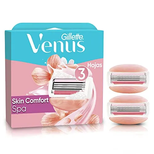 (REC)Gillette Venus Skin Comfort Spa Carga para Aparelho de Depilação com Barras Umectantes e Óleos Botânicos, 2 Uds