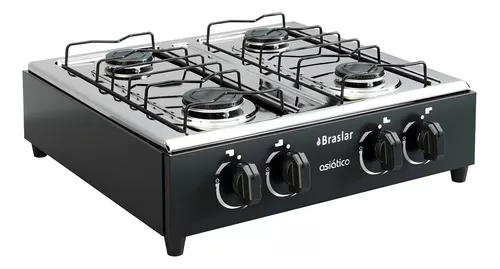 Braslar Asiático Jr 4 bocas Black 110/220V