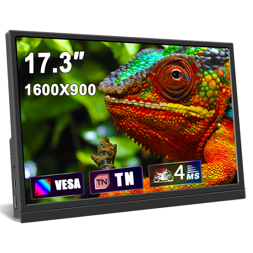 [Com Taxa] Monitor portátil hd 1600x900 hdmi usb tipo-c 17.3 Polegadas