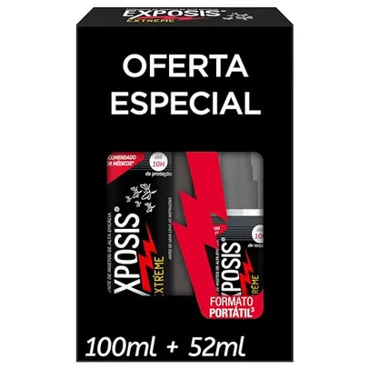 Exposis Extreme, Repelente Spray de Mosquitos, 2 unidades, com Icaridina, Até 10h de Proteção, 100ml e 52ml