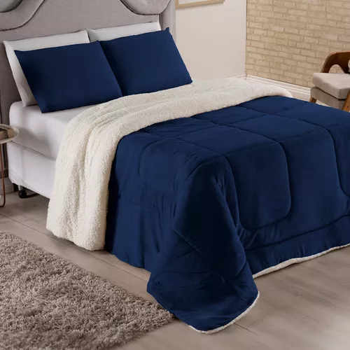 Coberdrom Casal Queen Size Cobertor Edredom Pele Carneiro