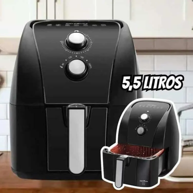 Fritadeira Elétrica sem Óleo/Air Fryer Britânia Redestone BFR50 Preta com Timer 5,2L