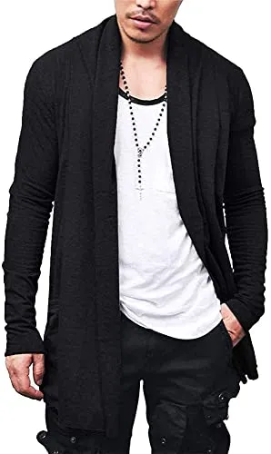 Cardigan Blusa de Frio Sobretudo Masculino – Slim Fitness – Preto M