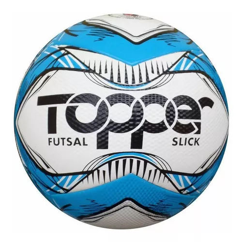 Topper Futsal Slick Bola Futebol Salão Branco Com Azul