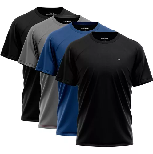 Kit 4 Camiseta Dry-fit Sandrini Masculina (Tam P ao GG)