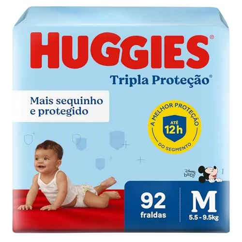 [REC R$66,40] Huggies Fralda Tripla Proteção M 92 Un