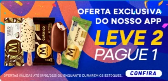 [APP/ LV2 PAGUE 1] Picolé Magnum - vários sabores