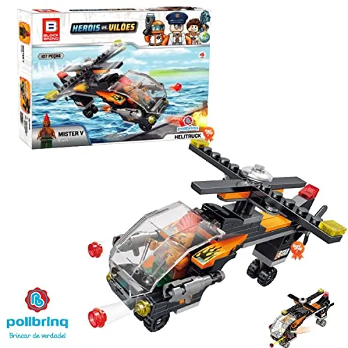 BLOCOS HEROIS VS VILÕES HELITRUCK MISTER