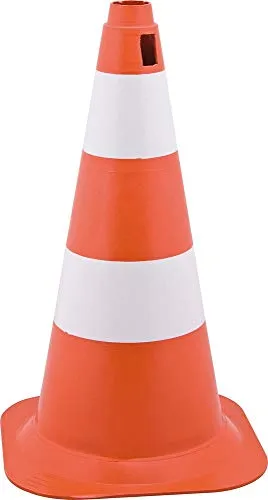 Cone de Sinalização com 50 cm, Branco e Laranja, em Polietileno - Vonder