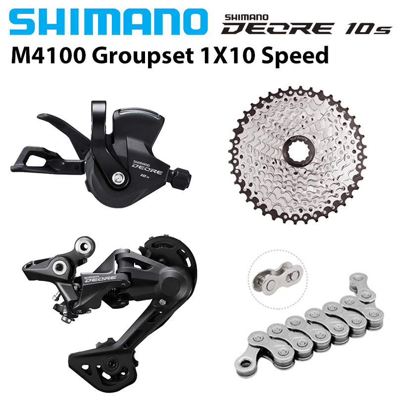 [Taxa inclusa] Kit Shimano Deore 10S RD-m4120 Sgs + SL- m4100-R | K7 Sunshine 11T-42T HG | Corrente VXM 10s 116 links - Vendedor autorizado Shimano