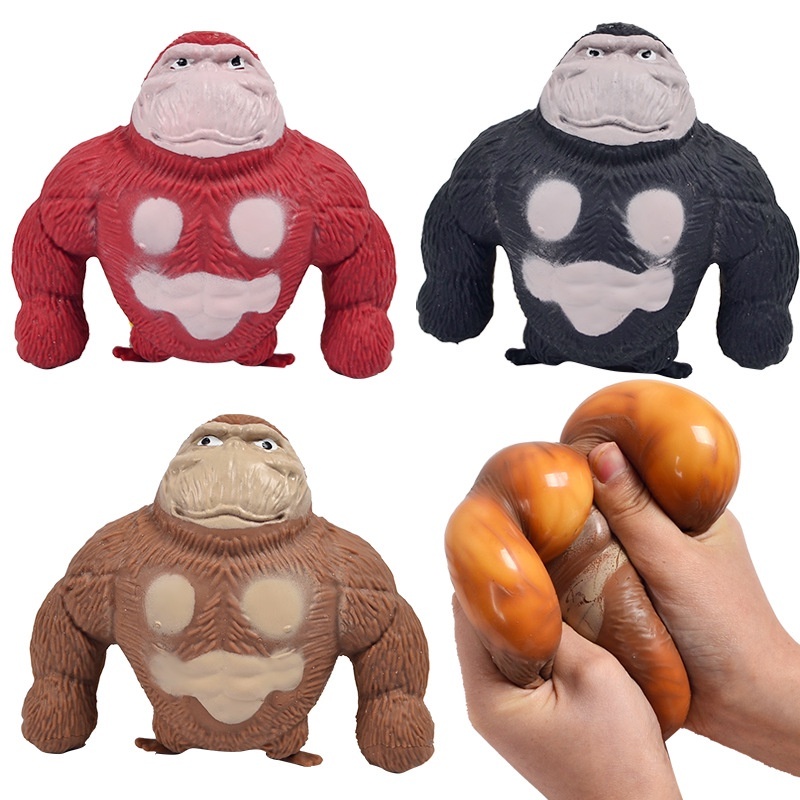 [R$10 "MOEDAS"/BR] Brinquedo Macaco KONG Gorila Estica Esmaga Fidget Toys Antiestresse