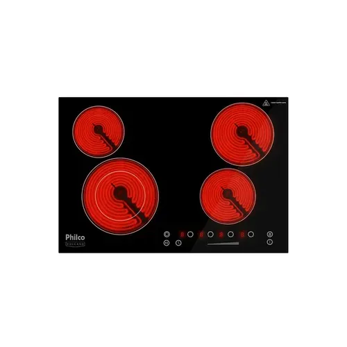 Fogão Cooktop Elétrico Philco Volcano 4 bocas PCT44VC Preto 220v