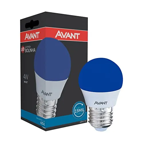 Lâmpada Bolinha LED, 4W, Luz azul, Soquete E27, Bivolt, Avant