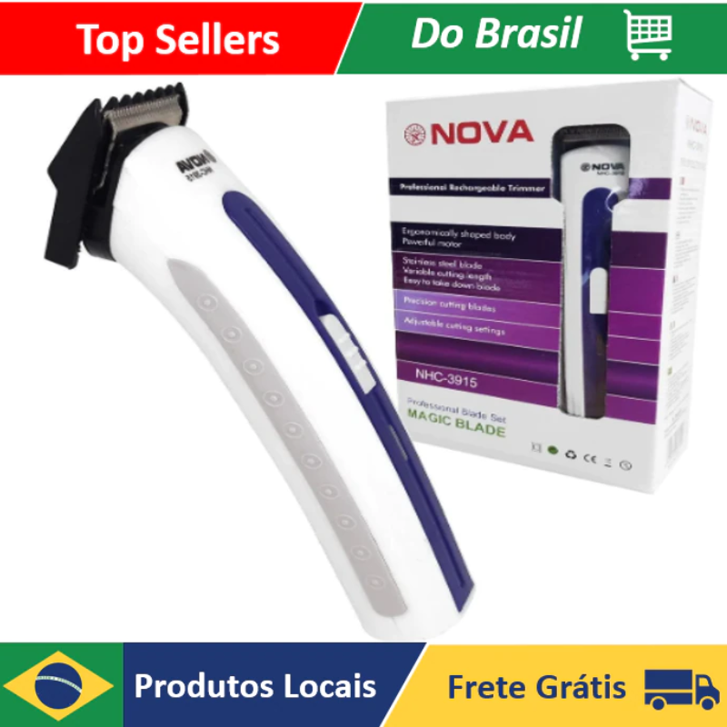 [R$12 Moedas/BR] Máquina De Cortar Cabelo e/ou Barbeador Portátil Aparador Barba 3915 bivolt Recarregável