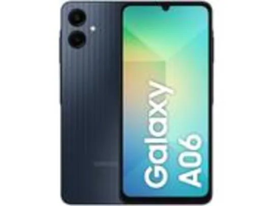 Smartphone Samsung Galaxy A06 128GB 4GB RAM Azul Escuro 6,7 Câm. Dupla + Selfie 8MP