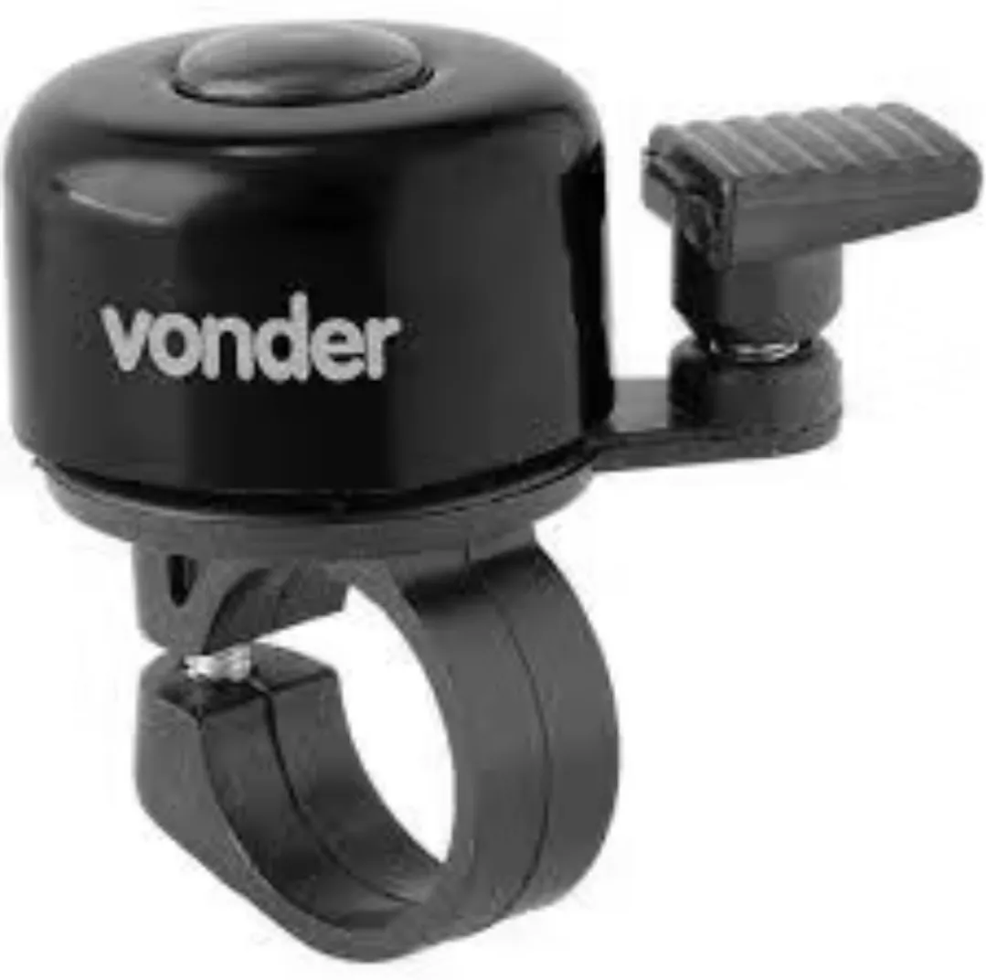 Campainha tipo sino para bicicleta cor preta Vonder