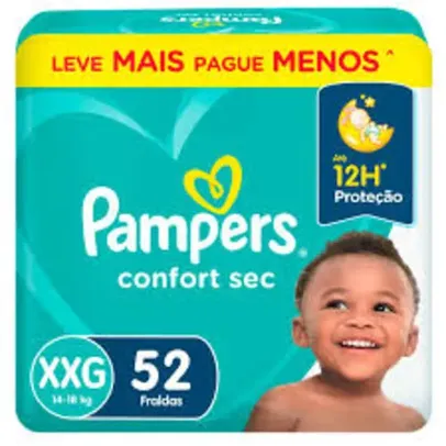 (REGIONAL) Fralda Pampers Confort Sec XG(54) XXG(52) 50% OFF NA 2 UN