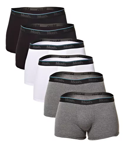 Kit 6 Cuecas Masculinas 111.74 Boxer Cotton C/ Elástico Mash