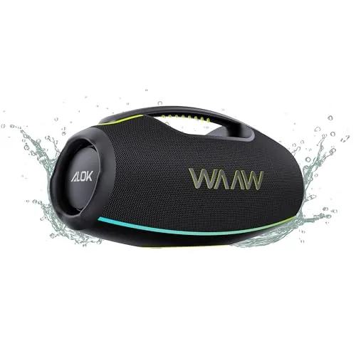 WAAW by ALOK Caixa de Som HYPERBOOM 1000 Bluetooth, À Prova D'Água, Até 12h de Autonomia, Tecnologia TWS, 180W RMS