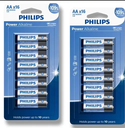 Pilha Alcalina AA Philips 32 unidades