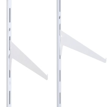 Suporte para Cremalheira Dupla 220mm Branco Epóxi Aço 1 un Multivisão