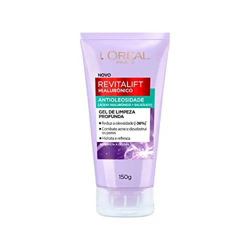 (Pague 2 & Leve 3/REC/+por- R$ 13,29] L'Oréal Paris Gel de Limpeza Antioleosidade Revitalift Hiaurônico, 150g
