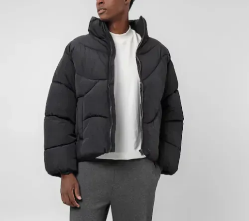 Jaqueta masculina puffer gola alta preta - Tam P