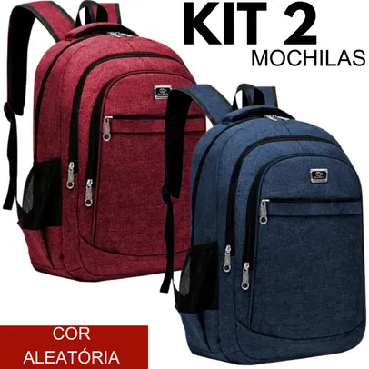 Kit 2 Mochilas Bolsa Viagem Resistente Coreana - Cor Aleatória