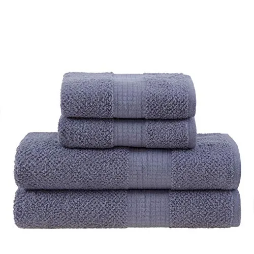 Buddemeyer Jogo de toalhas Melina Banho Cinza 4 peças