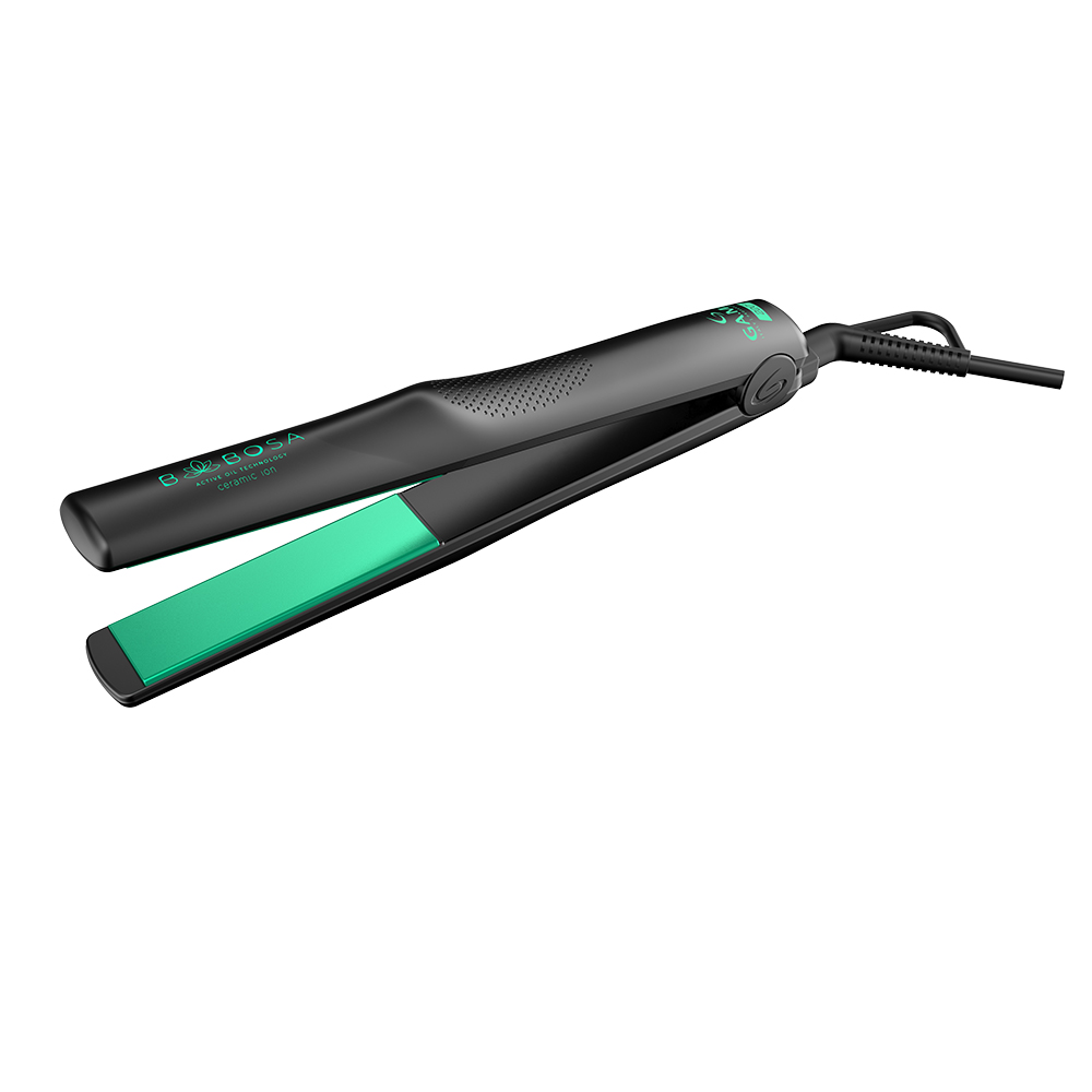 Prancha Gama Babosa Ergostyler Ceramic Íon 210°C Cabo Giratório - Preto/Verde - Bivolt