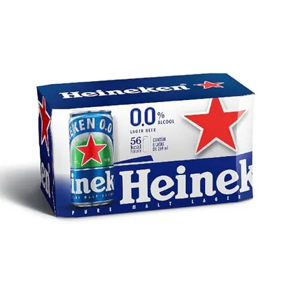 Cerveja Heineken Zero Lata 269ml Pack com 8 Unidades