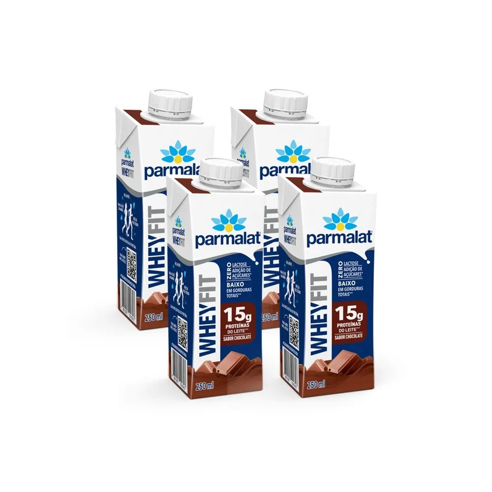 Parmalat Wheyfit Chocolate 250ml - 15g de Proteína x 4