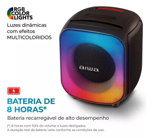 Caixa de Som Partybox PB07 Bluetooth 8h RGB USB TWS Aiwa