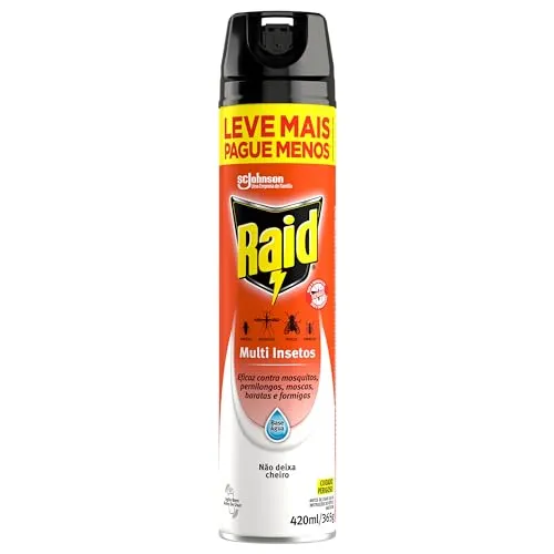 Raid Inseticida Aerossol Multi-Insetos Base Água Leve Mais Pague Menos 420Ml