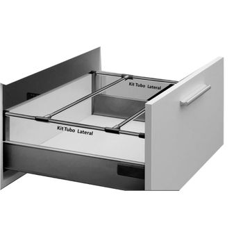 kit Tubo Lateral Para Gaveta Avantbox Prata 450mm FGVTN
