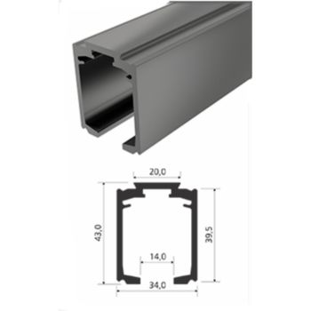 Trilho Superior RM 003 Alumínio Casuale Natural Anodizado 6m Rometal