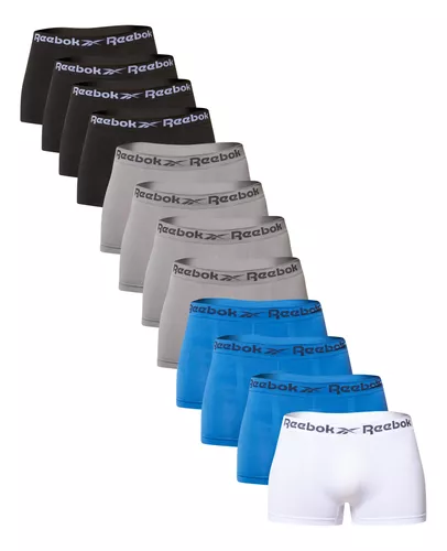 Kit Com 12 Cuecas Boxer De Microfibra Reebok