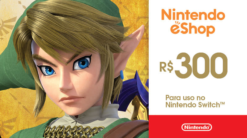 Gift Card Cartão Presente R$300 Nintendo - Switch