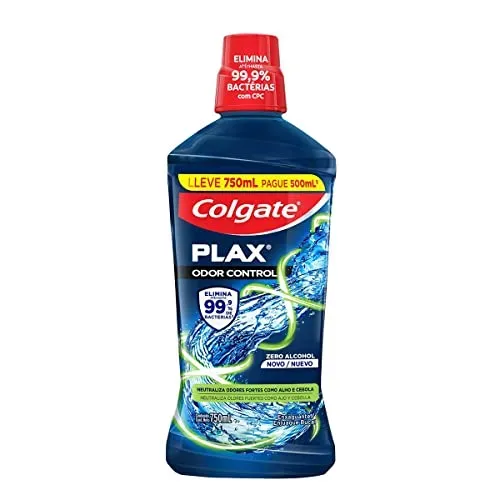 [REC/ + POR - R$10,49] Colgate Plax Odor Control - Enxaguante Bucal, Embalagem Promocional, 750ml