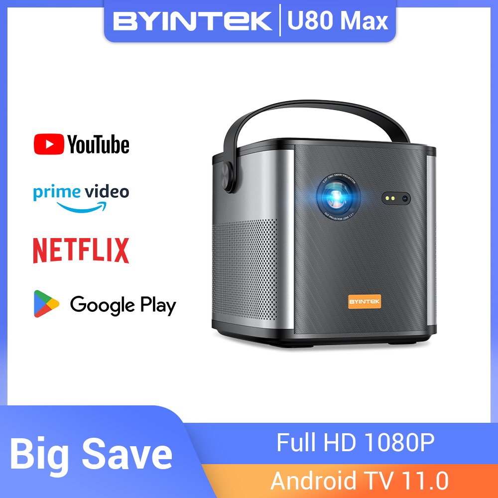 [No Brasil] Projetor DLP Portátil com Bateria BYINTEK U80 MAX